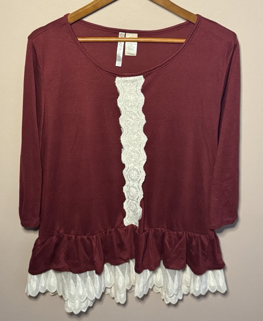 Forgotten Grace Women’s Maroon XL Fashion Tunic